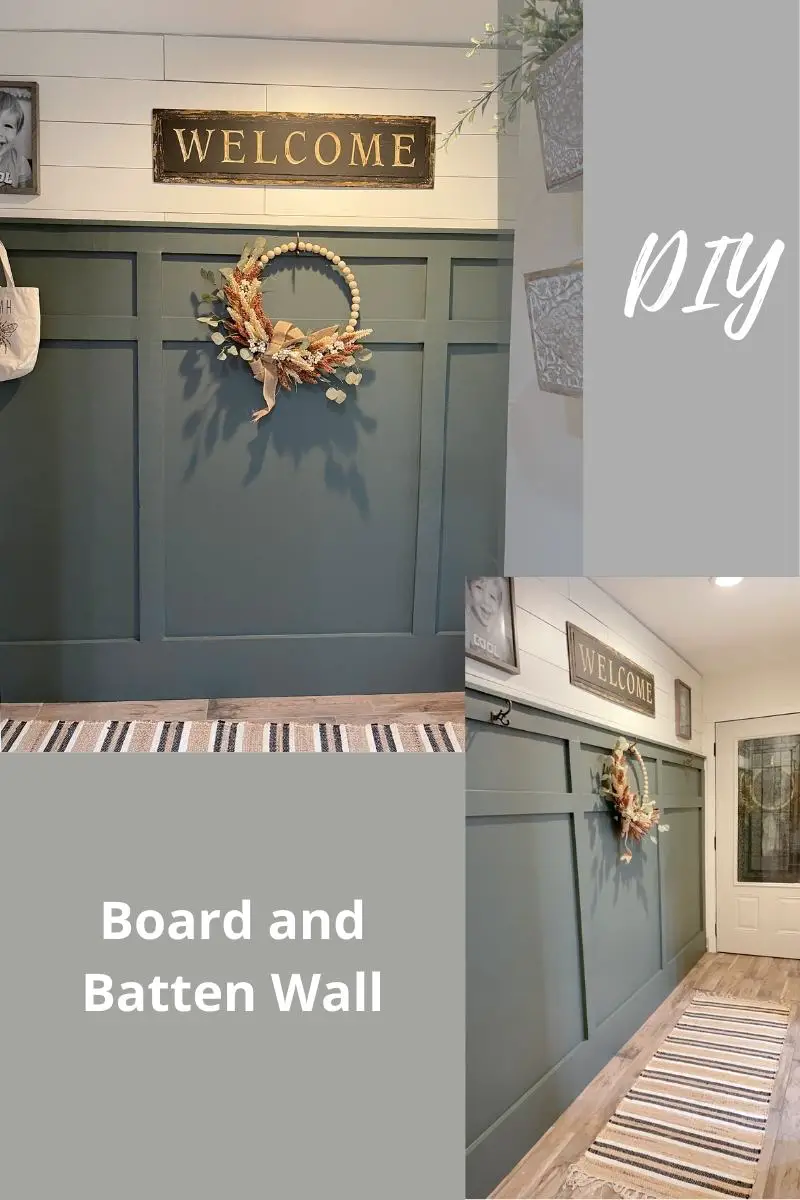 green board and batten wall diy collage